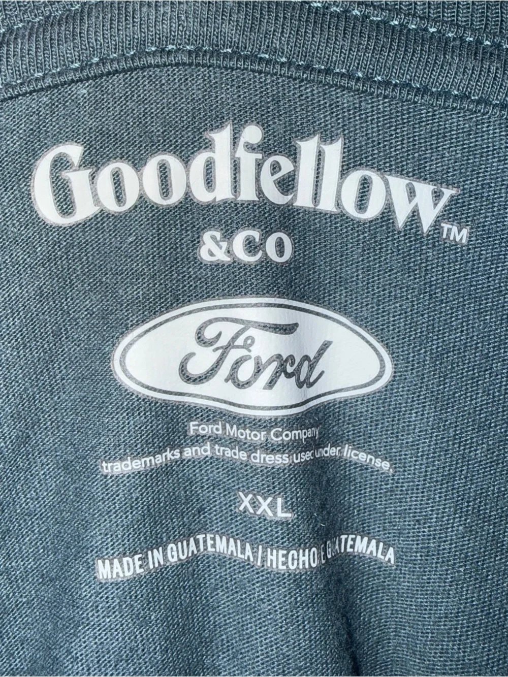 Ford Bronco Distressed Retro Ad Graphic Tee Charcoal Blue XXL